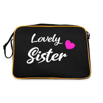 Lovely Sister White - Retro Tasche - Schwarz/Gold - Hinten
