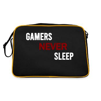 Gamers never sleep - Sac Retro - noir/or - Dos