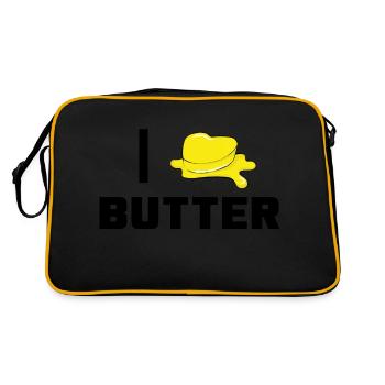 Ich liebe Butter - Retro Tasche - Schwarz/Gold - Hinten