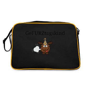 GeFURZtagskind - Retro Tasche - Schwarz/Gold - Hinten
