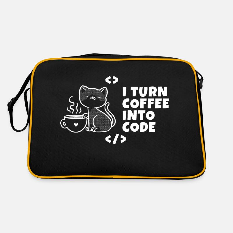 I turn coffee into code Programmierer Entwickler Retro Tasche