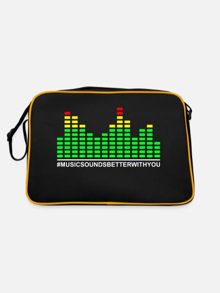Musicsoundsbetterwithyou - Retro Tasche - Schwarz/Gold