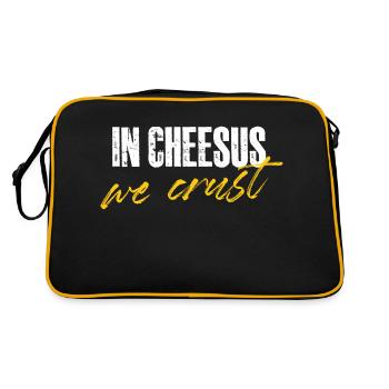 in cheesus we crust Design pour un amateur de fromage - Sac Retro - noir/or - Dos