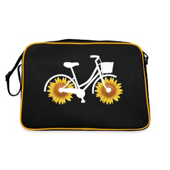 Vélo Tournesol Femmes Jardin Fleur Vélo - Sac Retro - noir/or - Dos