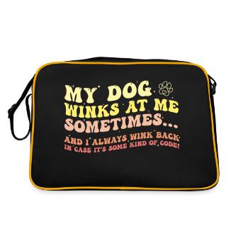 Mon chien me fait parfois un clin d’œil et je lui fais un clin d’œil en retour - Sac Retro - noir/or - Dos
