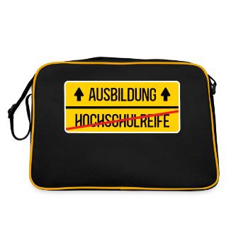 Ausbildung Beginn Ausbildungsstart Schulabschluß - Retro Tasche - Schwarz/Gold - Hinten