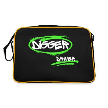 DIGGER DRIVER 1 - Retro Tasche - Schwarz/Gold - Hinten