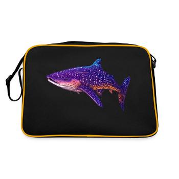 A colorful whale shark is a magnificent animal - Retro Bag - black/gold - Back