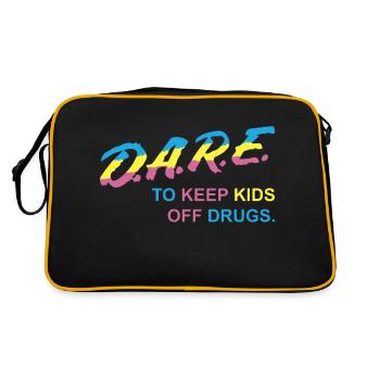 Atlanta Darius wagt es, Kinder von Drogen fernzuhalten. Ablehnen - Retro Tasche - Schwarz/Gold - Hinten