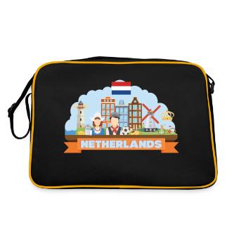 Netherlands travel flat composition - Retro Bag - black/gold - Back