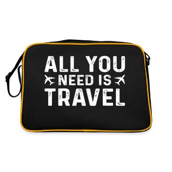 Tout ce dont vous avez besoin est de voyager - Sac Retro - noir/or - Dos