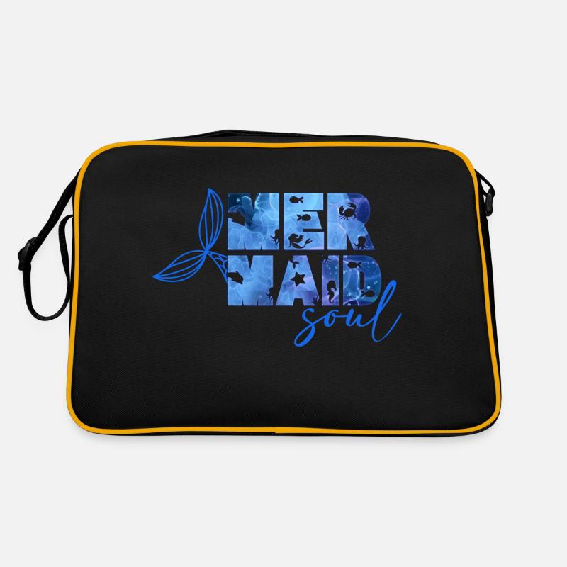 Meerjungfrauenseele. - Retro Tasche - Schwarz/Gold
