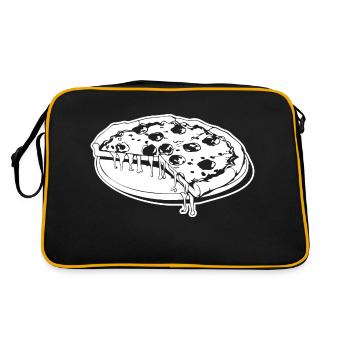 Pizza Fast Food Pizzeria - Retro Tasche - Schwarz/Gold - Hinten
