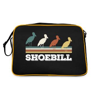 Shoebill Bird Ornithologist Forest I Gift - Retro Bag - black/gold - Back