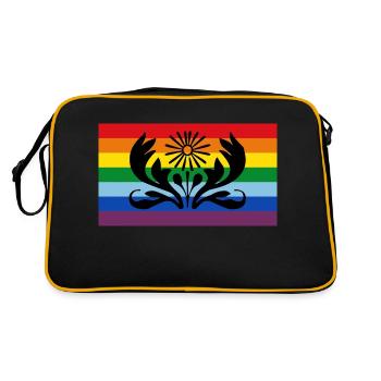 regenbogenfahne - Retro Tasche - Schwarz/Gold - Hinten