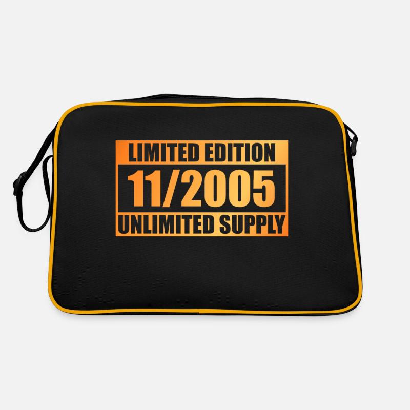 18. Geburtstag Limited Edition - ꝏ Supply 11/2005 - Retro Tasche - Schwarz/Gold