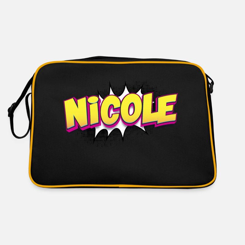 Nicole Benutzerdefinierter Name Comic-Buch-Stil Pop-Art, Retro Tasche