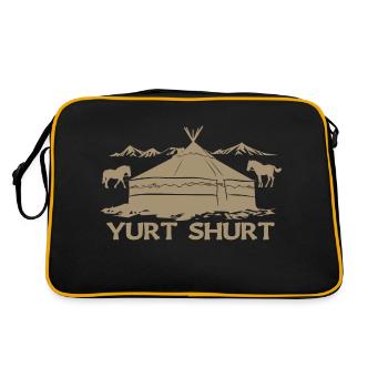 Yurt, Yurt, Mountains, Yurt Life, Glamping - Retro Bag - black/gold - Back