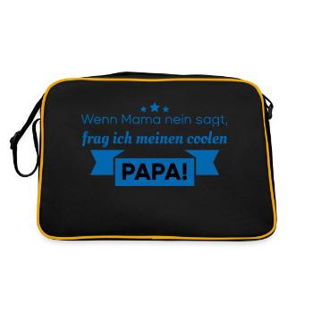 Lustige Babysprüche - Retro Tasche - Schwarz/Gold - Hinten