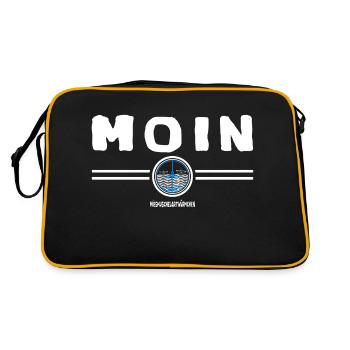 Mismuschelartlogo moin ahoi - Retro Tasche - Schwarz/Gold - Hinten