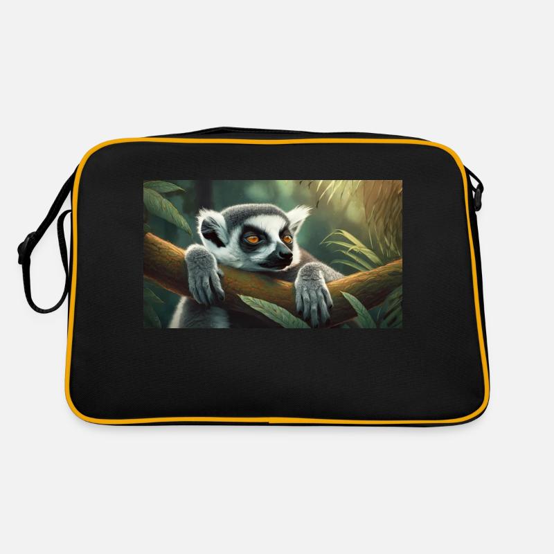 Animaux mignons qui se détendent - lémurien à queue annelée Sac Retro