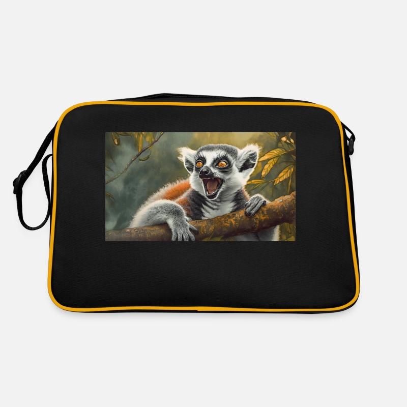 Animaux mignons qui se détendent - lémurien à queue annelée Sac Retro