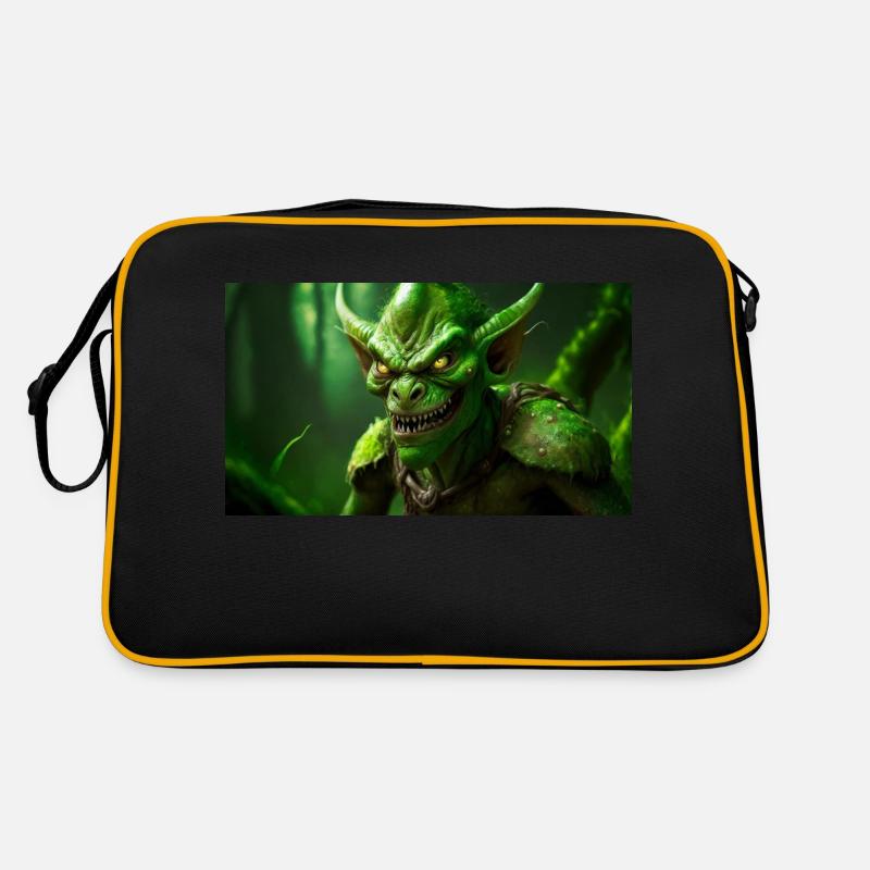 evil goblin evil smile monster dark horror scary Retro Bag