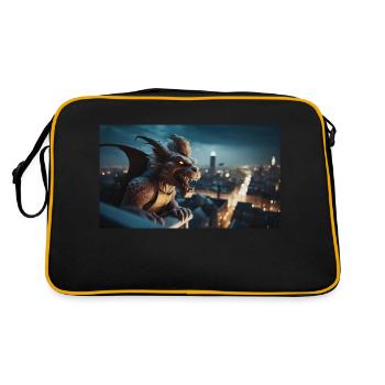 Gargoyle with an evil smile monster dark horror - Retro Bag - black/gold - Back
