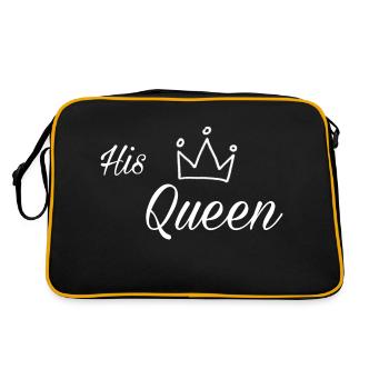 His Queen - Retro Tasche - Schwarz/Gold - Hinten