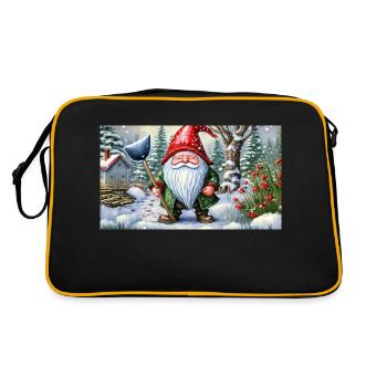 Mignons petits gnomes de la vie quotidienne – pelleter de la neige - Sac Retro - noir/or - Dos