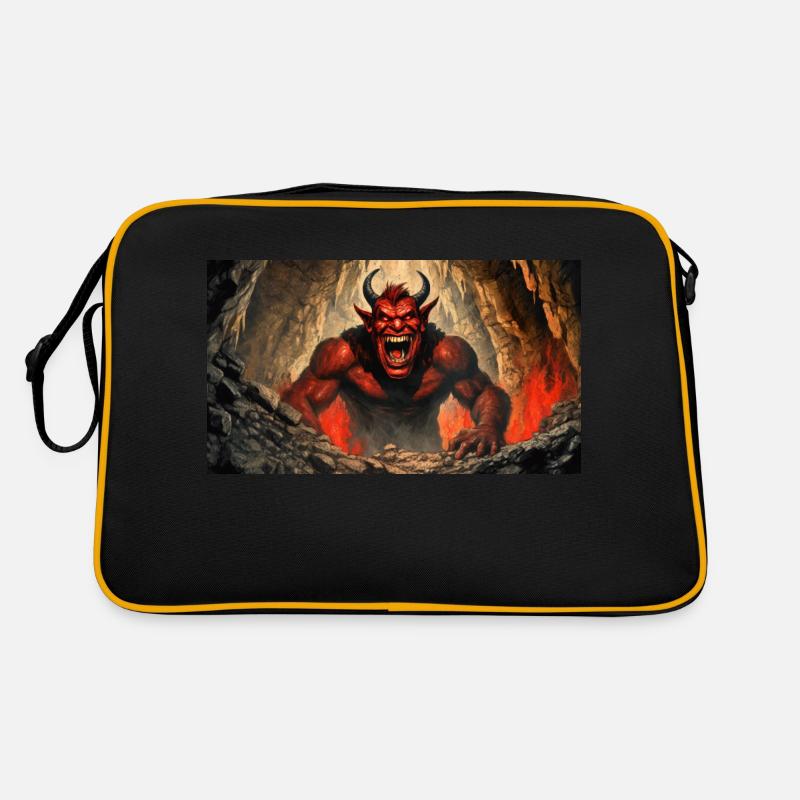 devil evil laugh smile monster dark horror scary Retro Bag