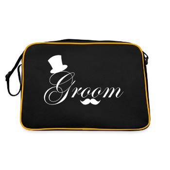 Bräutigam in spe - Retro Tasche - Schwarz/Gold - Hinten