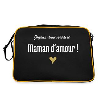 Happy Birthday Love Mom - Retro Bag - black/gold - Back