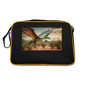 Un dragon vert orange réaliste dans l’outback - Sac Retro - noir/or - Dos