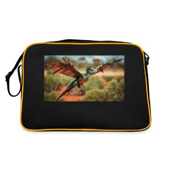 Un dragon vert orange réaliste dans l’outback - Sac Retro - noir/or - Dos