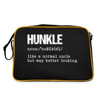 Hocken wie ein normaler Onkel, aber viel besser aussehend - Retro Tasche - Schwarz/Gold - Hinten