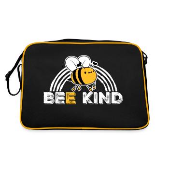 Be Kind Cute Honey Kindness Bee Love Inspirational - Retro Bag - black/gold - Back