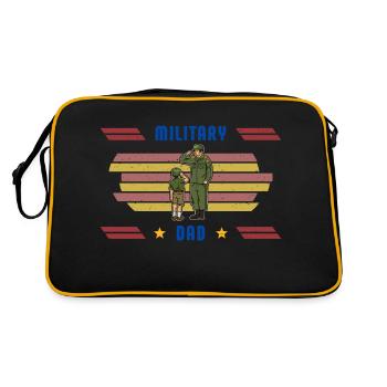 Papa Papa Fête des pères Soldat militaire - Sac Retro - noir/or - Dos