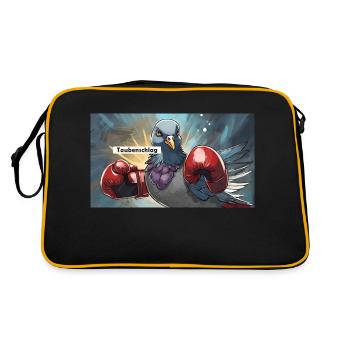 Wortspiel mehrdeutiger Ausdruck Taubenschlag Taubenschlag - Retro Tasche - Schwarz/Gold - Hinten