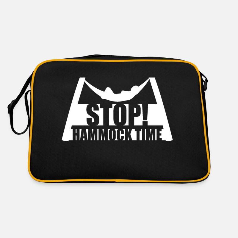 Funny Stop Hammock Time Relaxing Sleeping Camping Retro Bag
