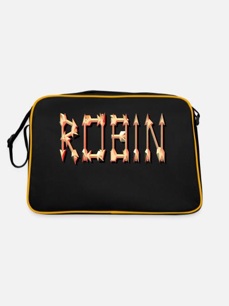 robin2 - Retro Tasche - Schwarz/Gold - Hinten