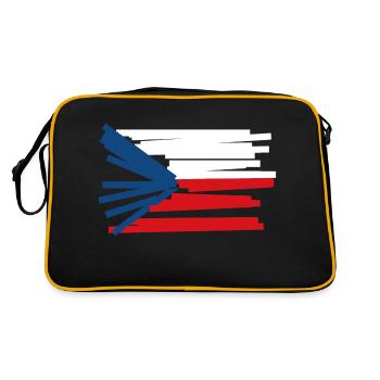 Czech Republic Flag - Modern Art - Retro Bag - black/gold - Back