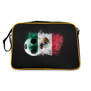 Mexico flag with soccer ball - Retro Bag - black/gold - Back