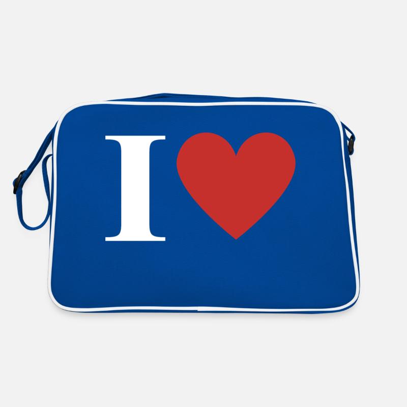 Letter i red heart Retro Bag