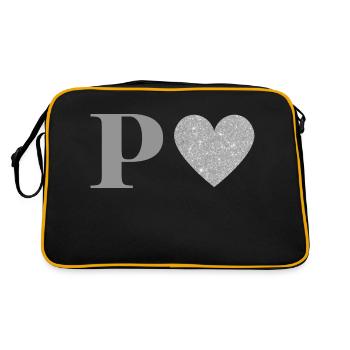 Silver Heart Letter p - Retro Bag - black/gold - Back