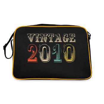 Vintage 2010- 14 th birthday - 14 ans - Sac Retro - noir/or - Dos