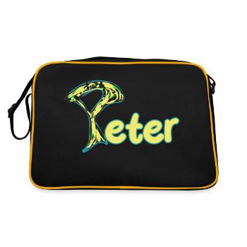 Texte jaune astucieux de Peter - Sac Retro - noir/or - Dos