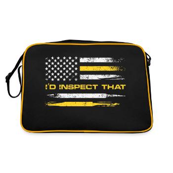 I'd Inspect That Usa Flag Frontier Guard Border - Retro Bag - black/gold - Back