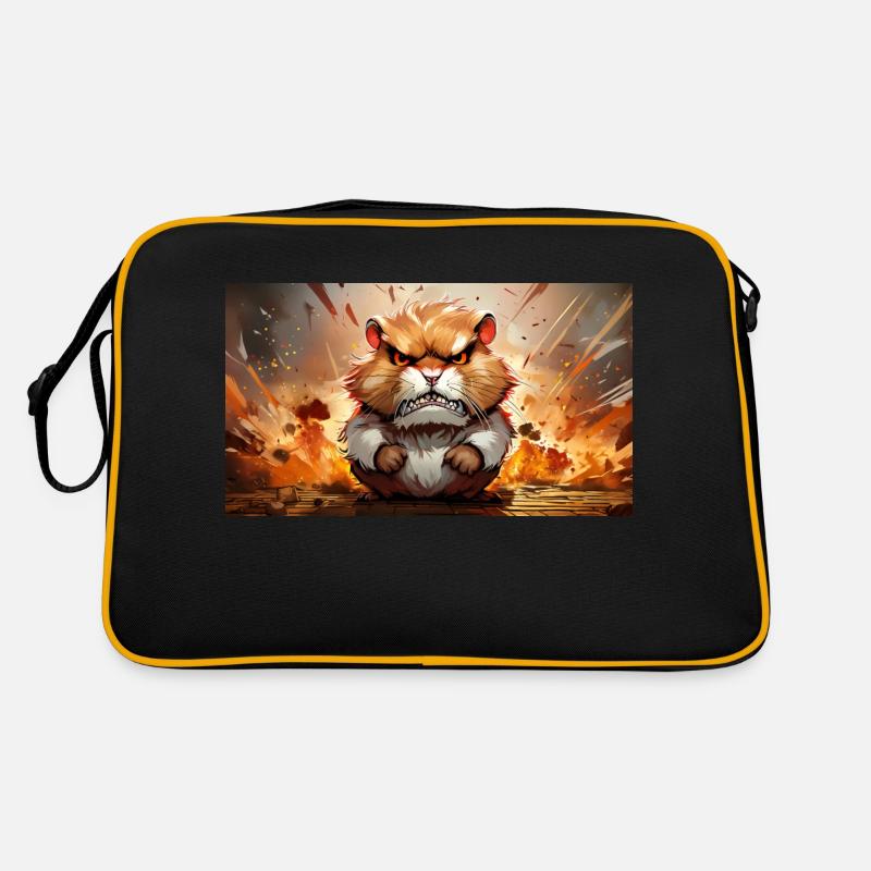 Cute grumpy grouchy animals - hamster Retro Bag