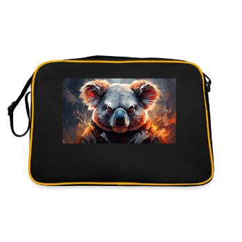 Cute grumpy grouchy animals - Koala - Retro Bag - black/gold - Back